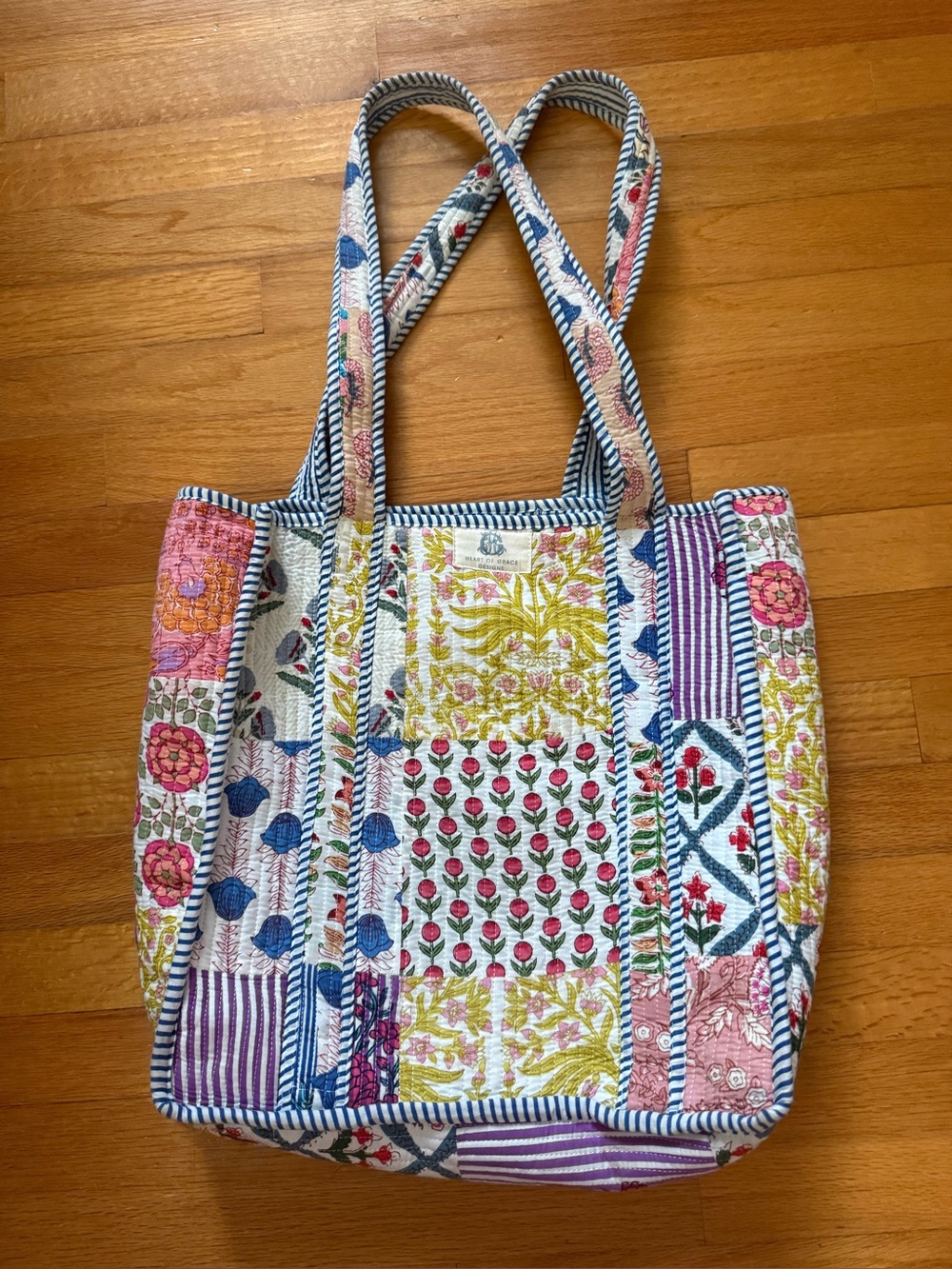 Quilted Patchwork Tote Bag - Heart of Grace